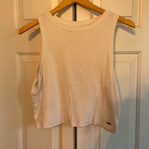 Hollister white ribbed tank top